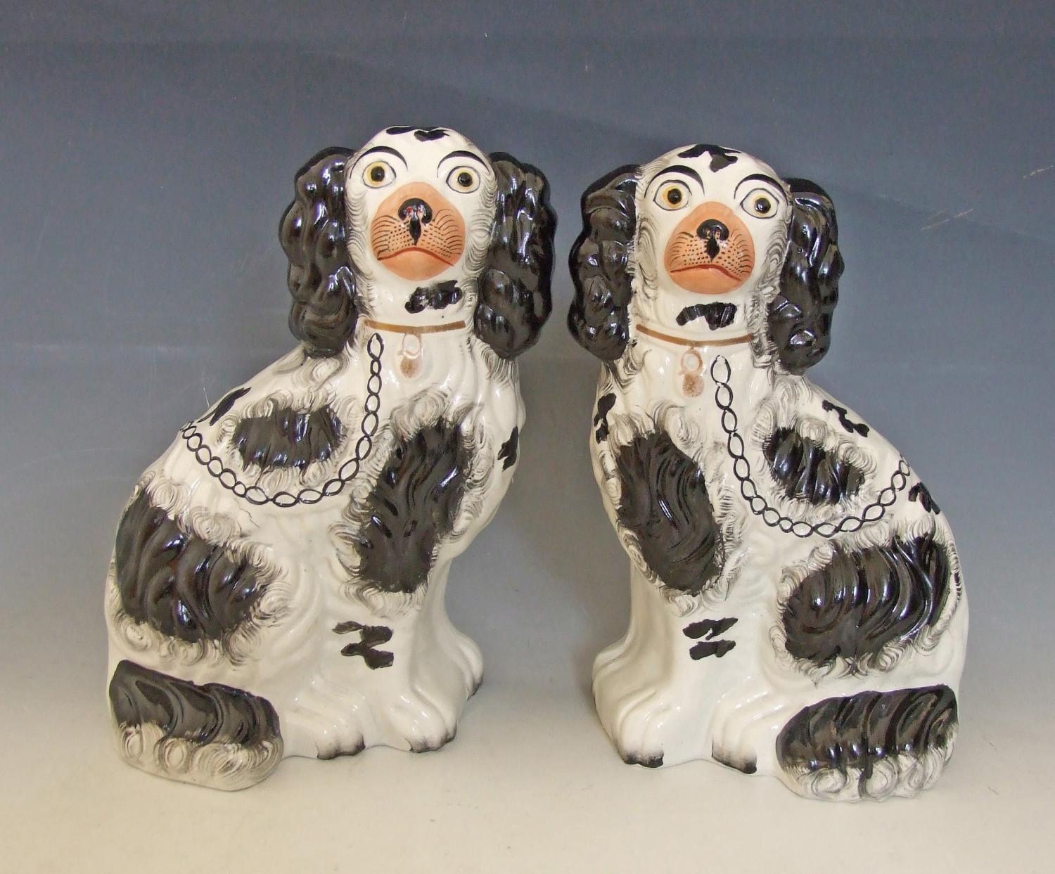 Fine pair of #2 size Staffordshire spaniels