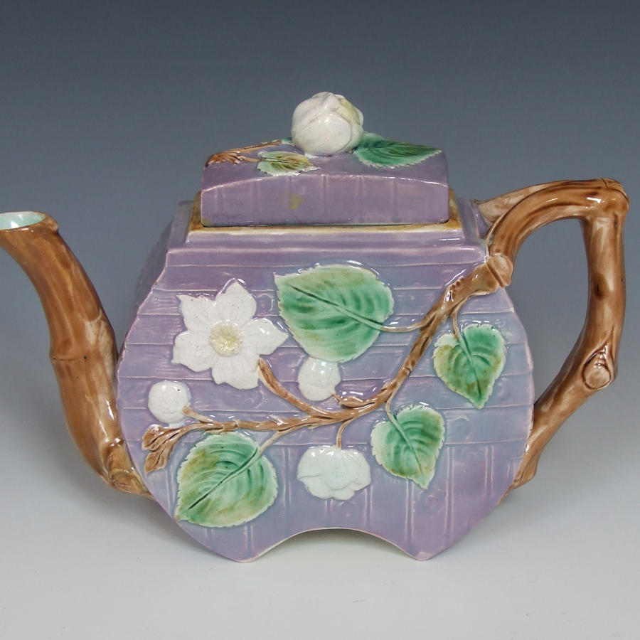 Lilac ground majolica teapot
