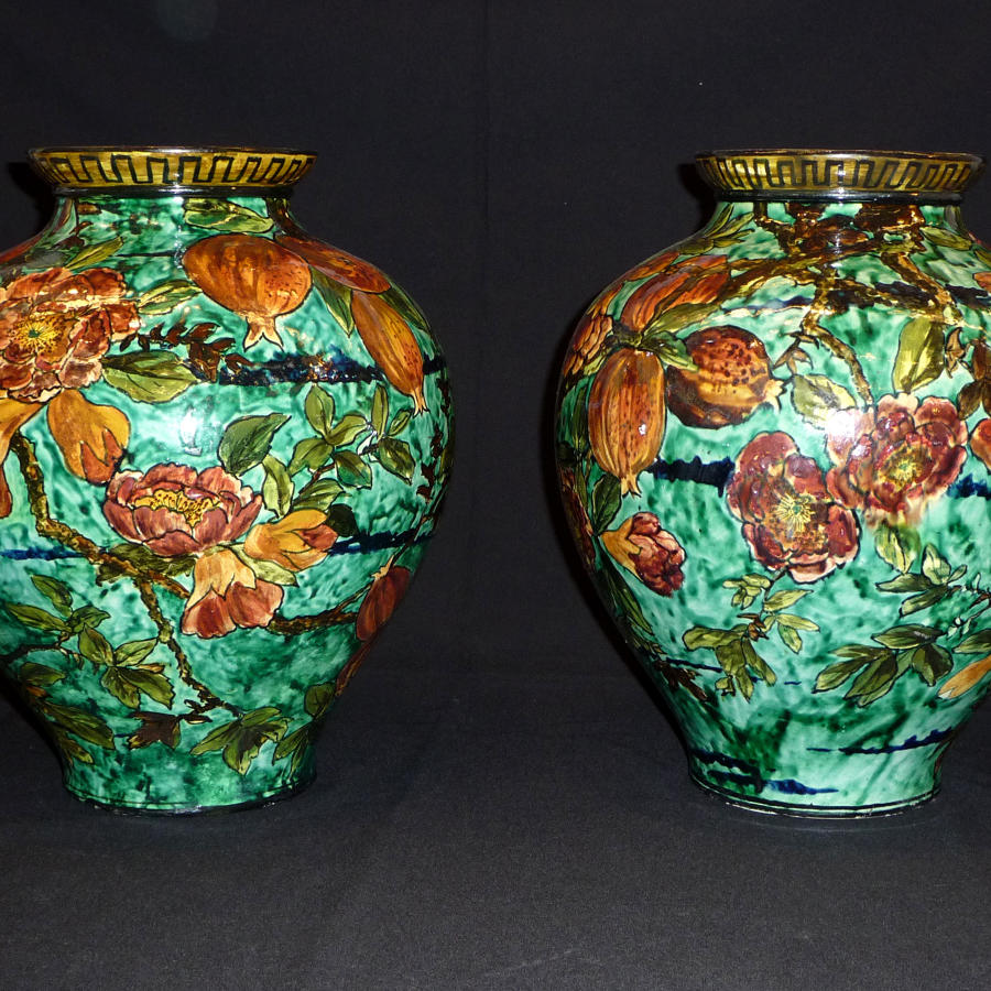 Rare pair of Arts & Crafts Doulton vases