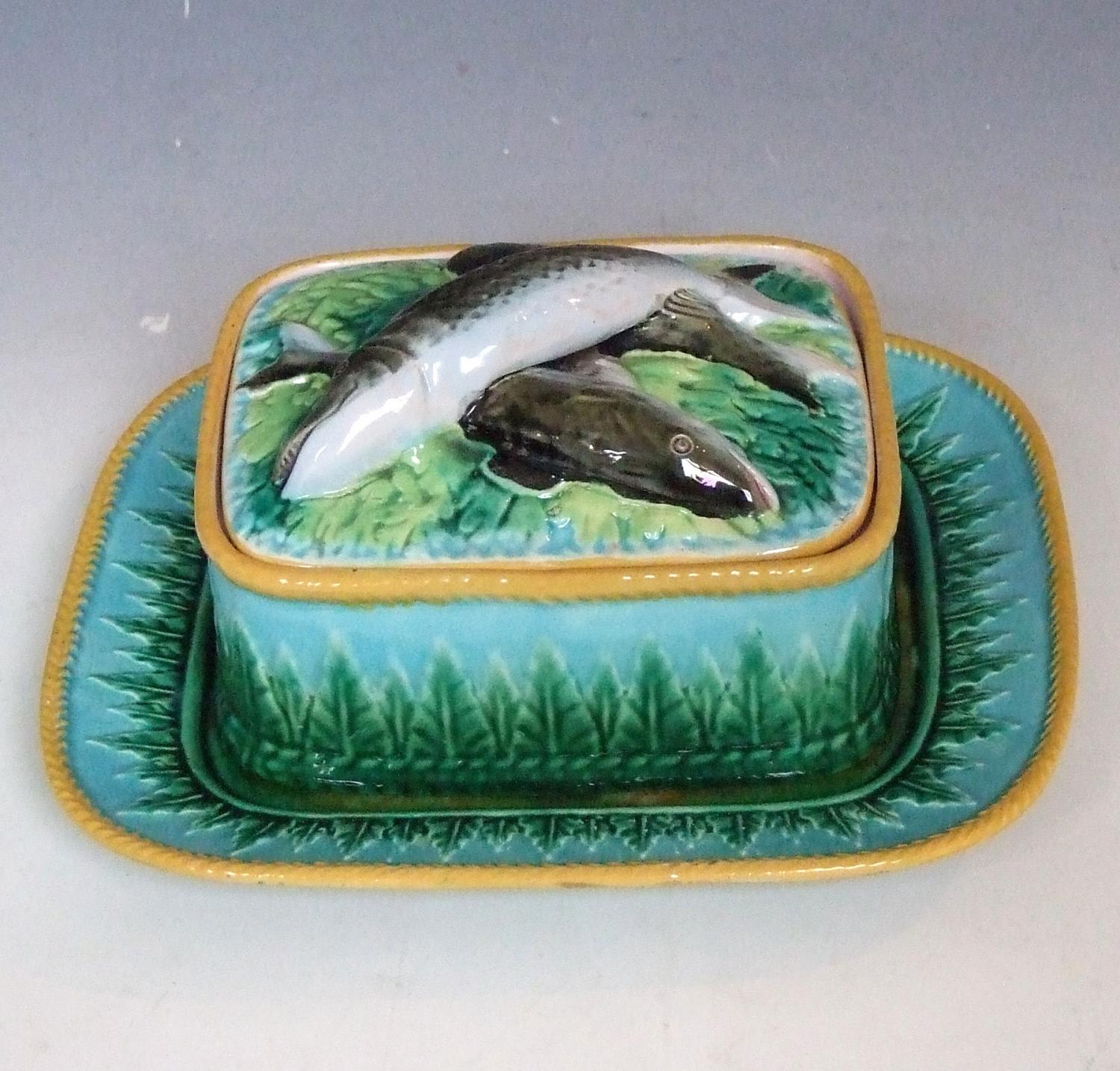 George Jones majolica sardine box