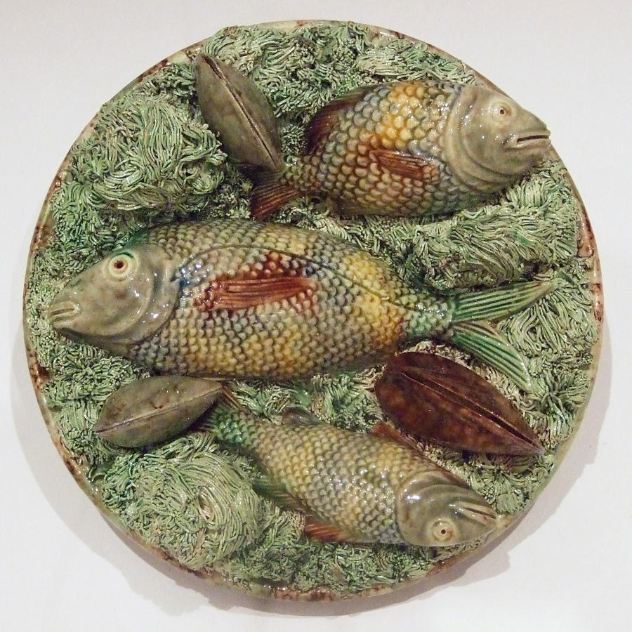 Portuguese Palissy fish and eel plate