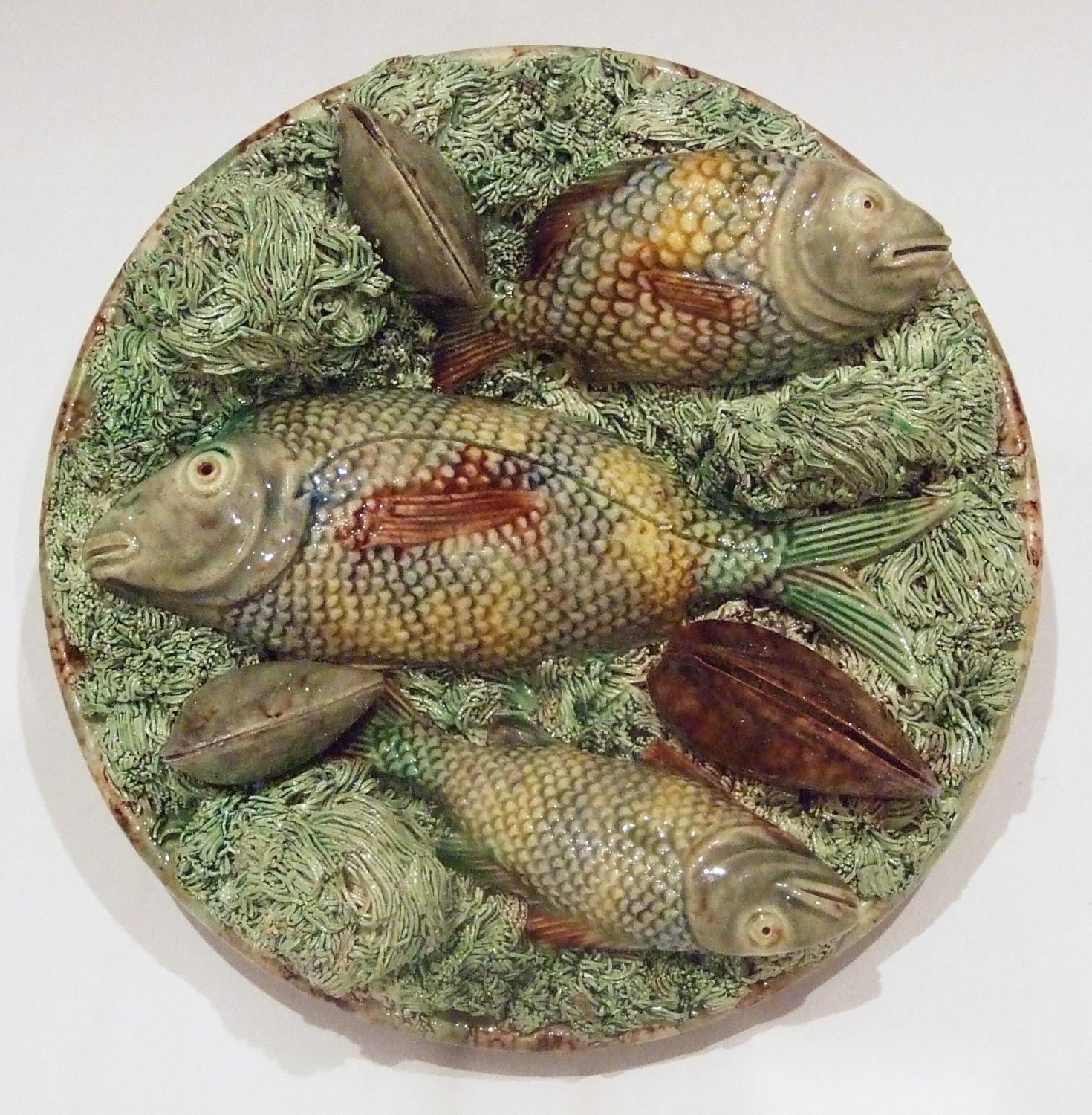 Portuguese Palissy fish and eel plate