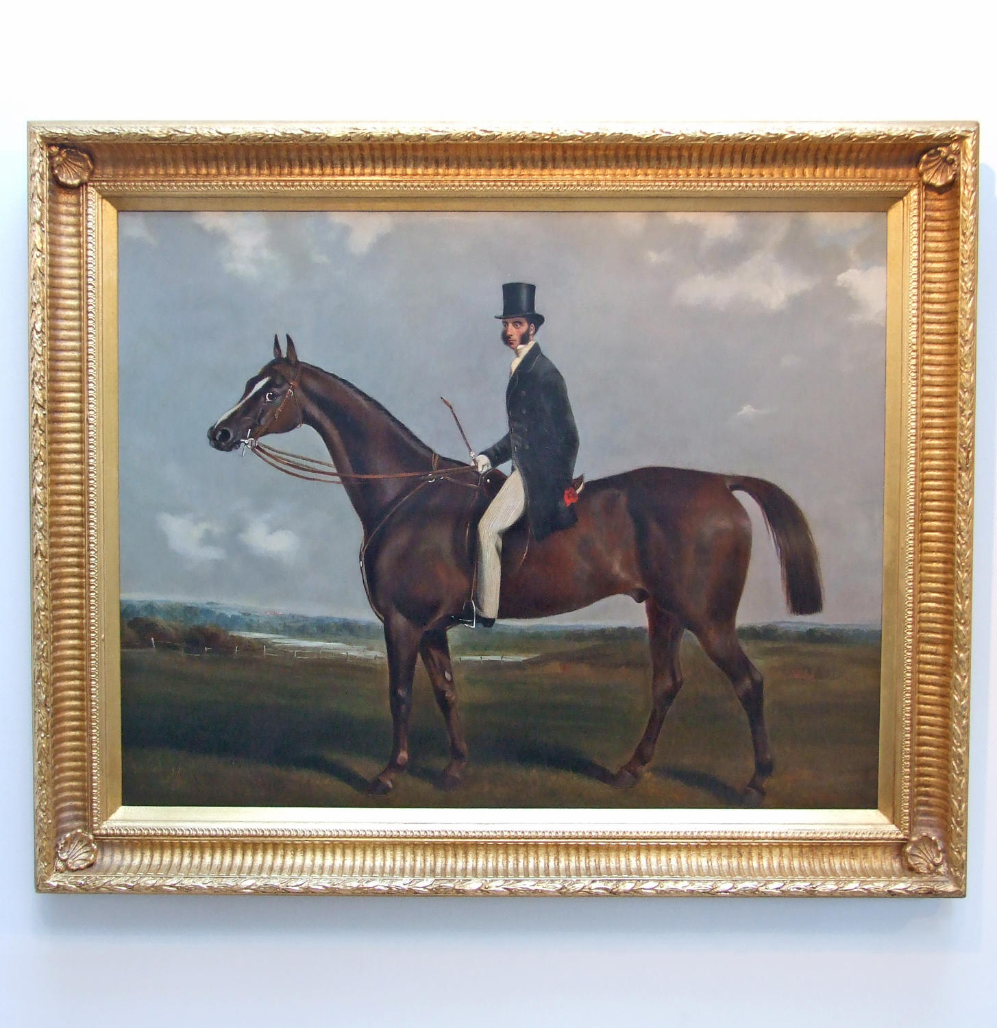 Oil portrait of horse and rider