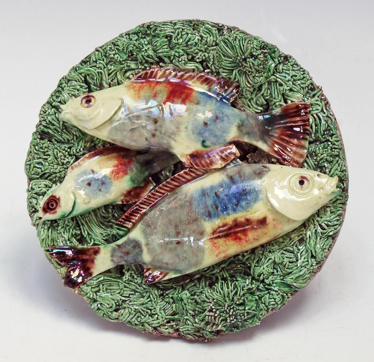 Miniature Palissy fish motif dish