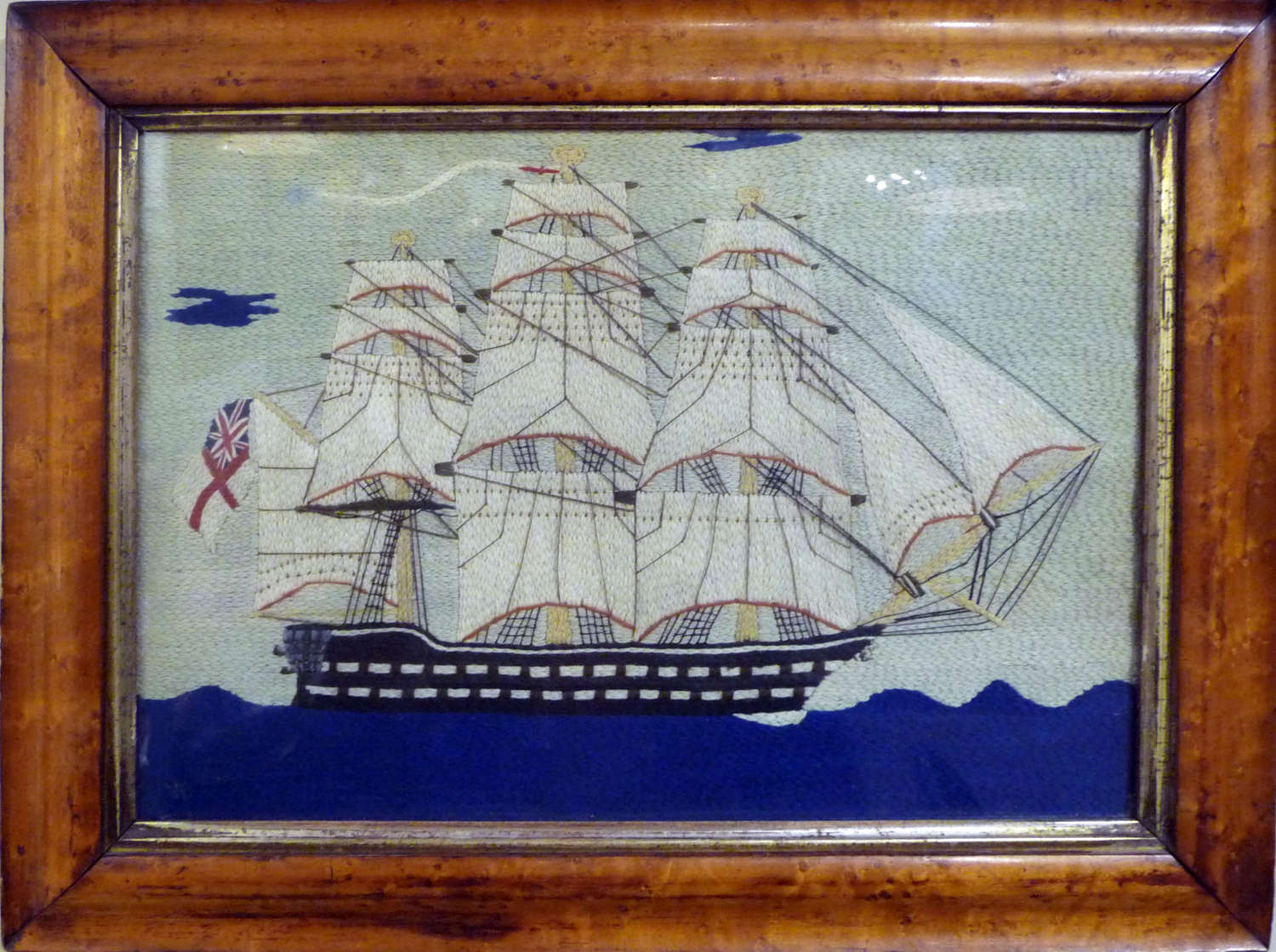 Charming fine quality signed sailors woolwork