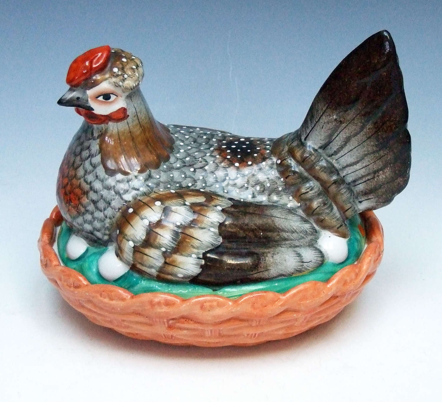 A beautifully detailed Staffordshire hen on nest tureen
